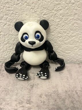 3D Flexi Black & White Panda Kids Toy with Blue Eyes